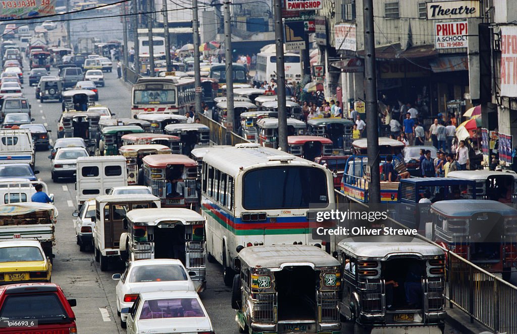 Traffic in inner city, Manila, Philippines