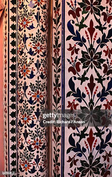 facade detail on pareshnath jain temple, kolkata, west bengal, india, indian sub-continent - jain ストックフォトと画像