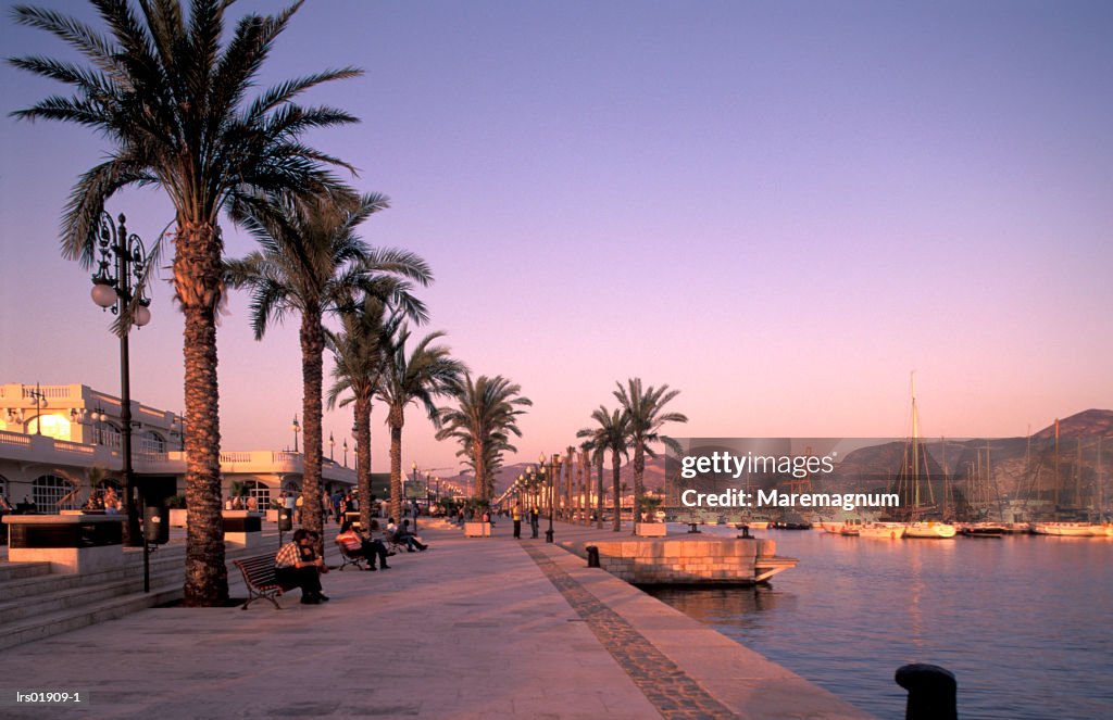 Spain, Murcia, Cartagena, Touristy Harbour
