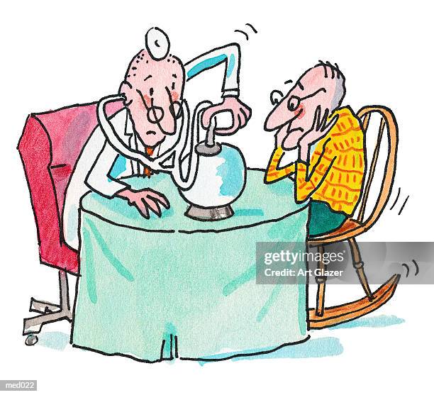 doctor using crystal ball - life expectancy stock illustrations