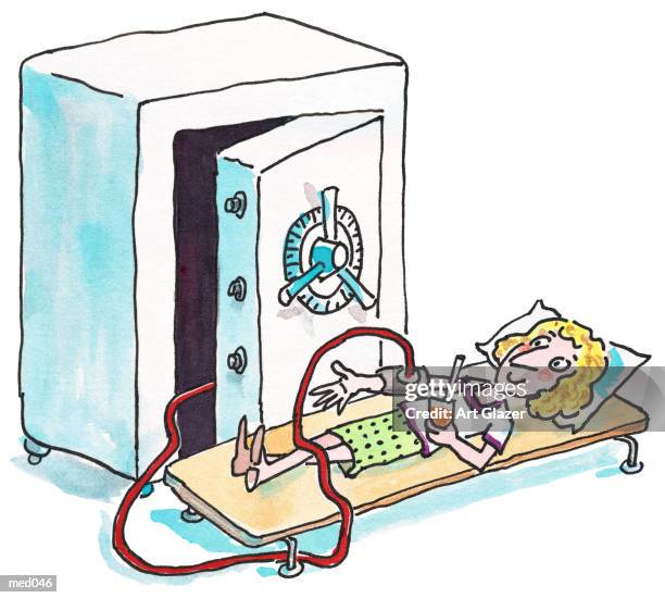 money keeping patient alive - patient lying on back stock illustrations