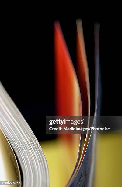 close-up of pages of an open book - pages of president george washingtons first inaugural address on in u s capitol building stockfoto's en -beelden