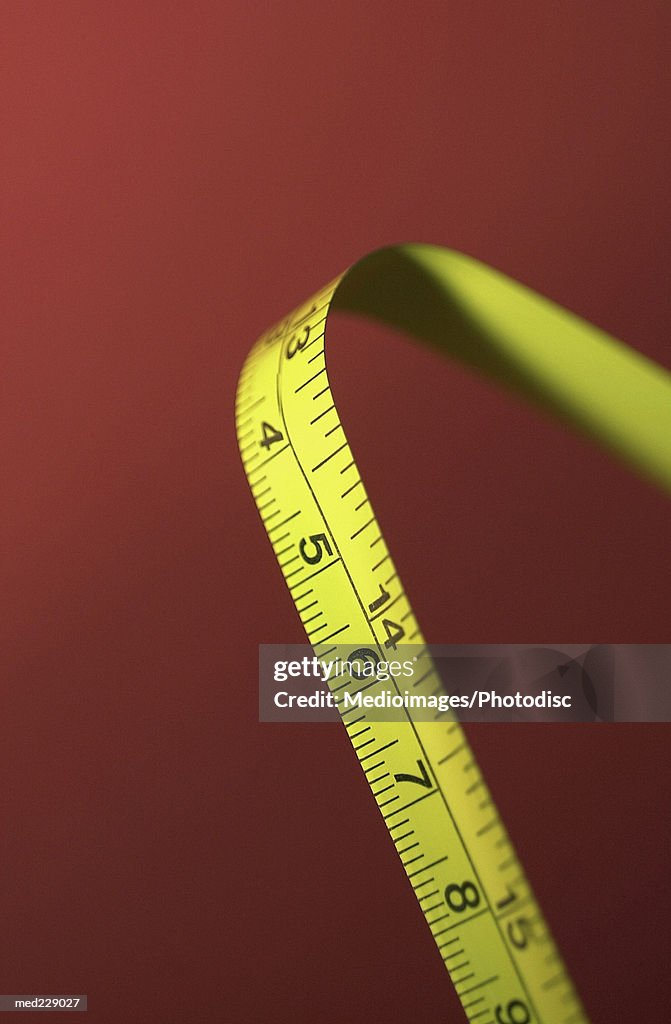A bent measuring tape