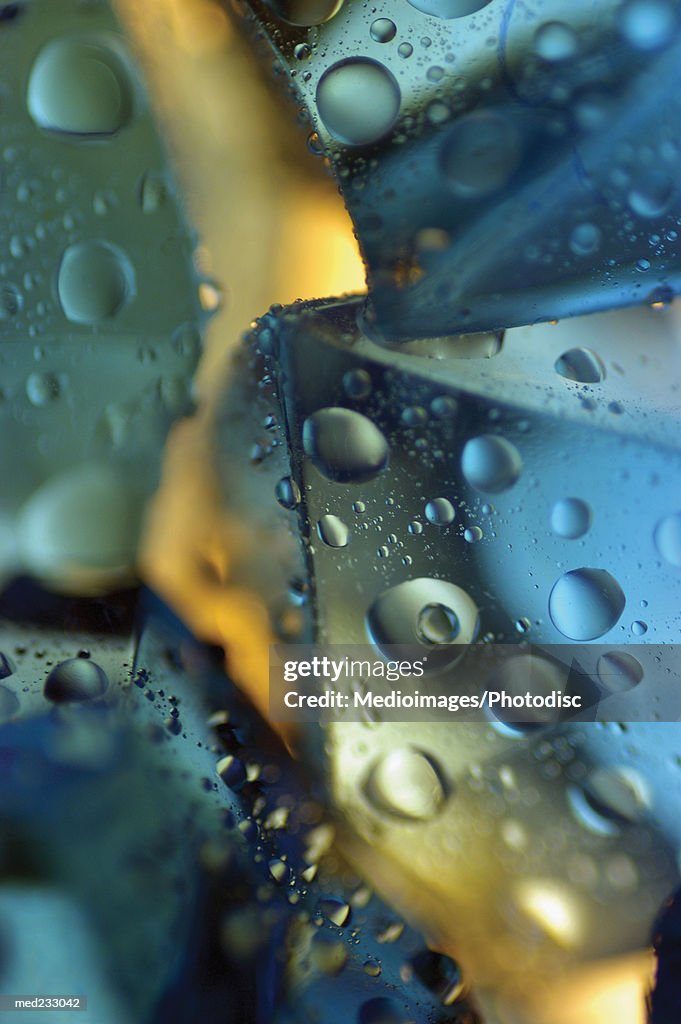 Close-up of water droplets on ice