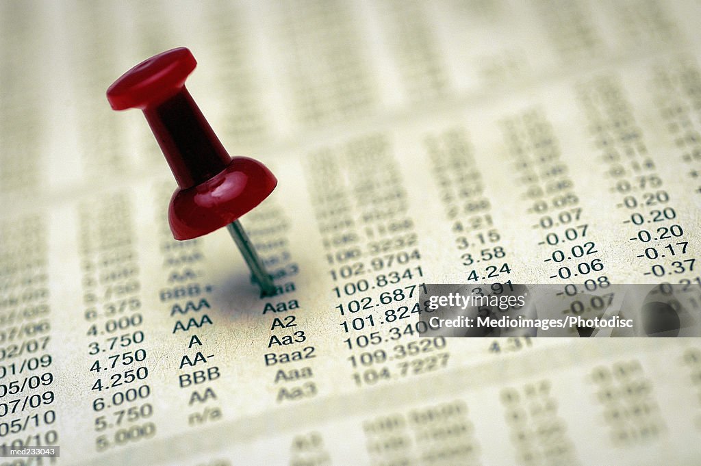 Closeup Of A Push Pin In A Paper High-Res Stock Photo - Getty Images