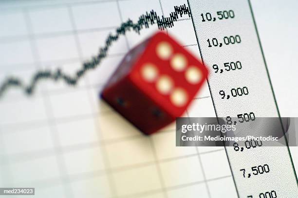 close-up of dice on a graph - intersected stock pictures, royalty-free photos & images