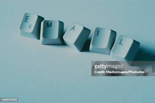 computer keyboard buttons arranged in a row spelling the word email - the row stock pictures, royalty-free photos & images