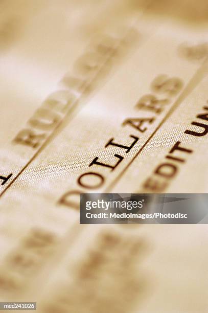 close-up of a bank check (blurred) - check up ストックフォトと画像