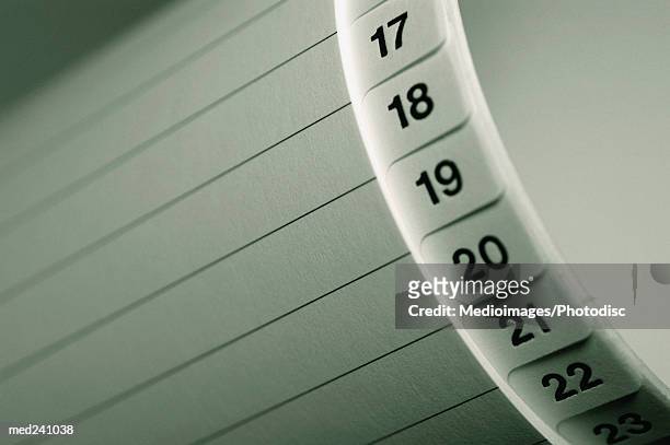 close-up of page numbers of a diary - 2005 20 stock pictures, royalty-free photos & images