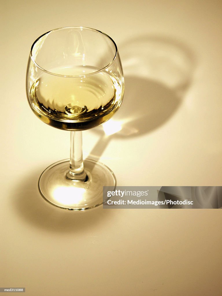 A glass of white wine