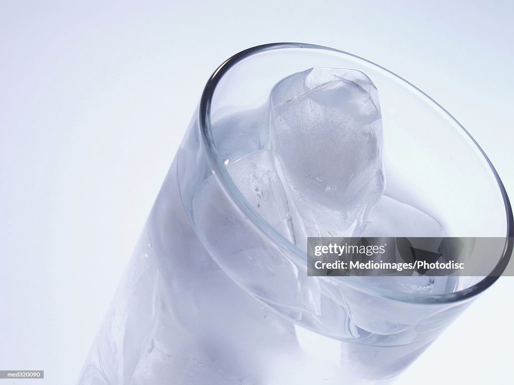 Close-up of a glass of alcohol with ice