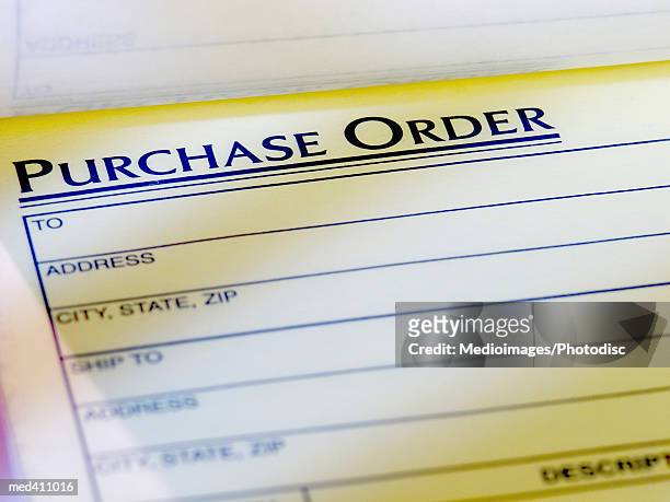close-up of a purchase order - order pad stock pictures, royalty-free photos & images