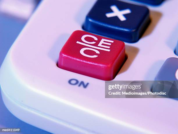 close-up of buttons of a calculator - westers schrift stockfoto's en -beelden