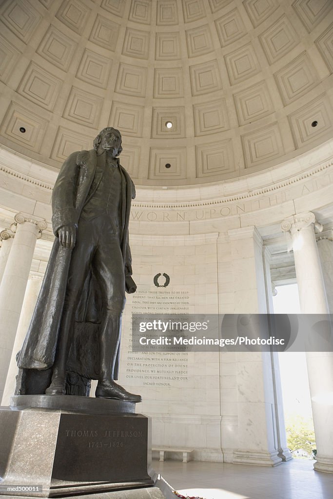 Statue of Thomas Jefferson in the Thomas Jefferson Memorial, Washington DC, USA