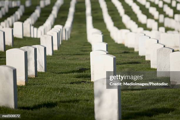 gravestones at arlington national cemetery, arlington, va, usa - arlington national cemetery stock pictures, royalty-free photos & images