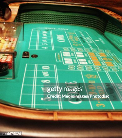 Empty craps table Empty craps table