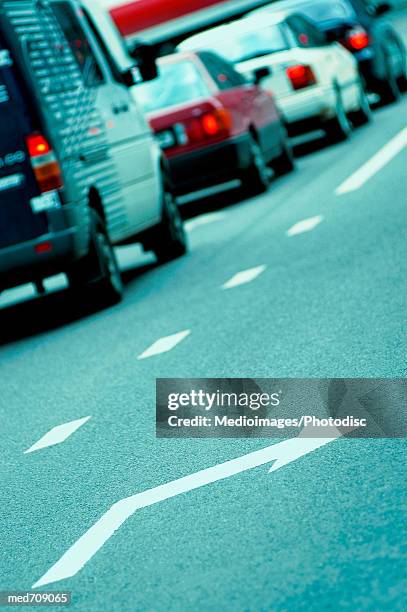 tilted image of traffic, close-up, part of - trailer stock pictures, royalty-free photos & images