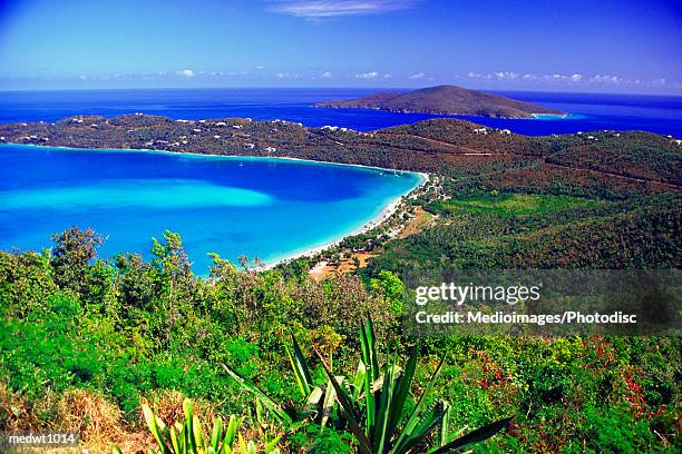 magens bay beach in st. thomas, u.s. virgin islands, caribbean - magens bay stock pictures, royalty-free photos & images