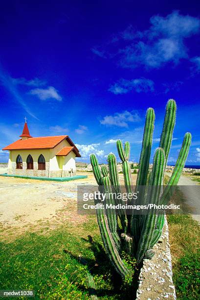 chapel of alto vista, aruba, caribbean - no alto stock-fotos und bilder