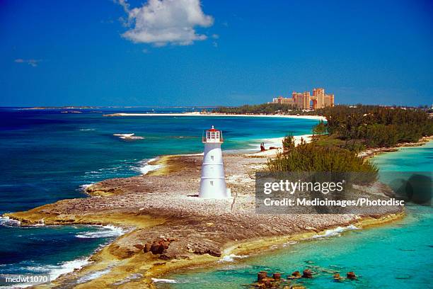 lighthouse on paradise island-nassau,  bahamas, caribbean - paradise bildbanksfoton och bilder