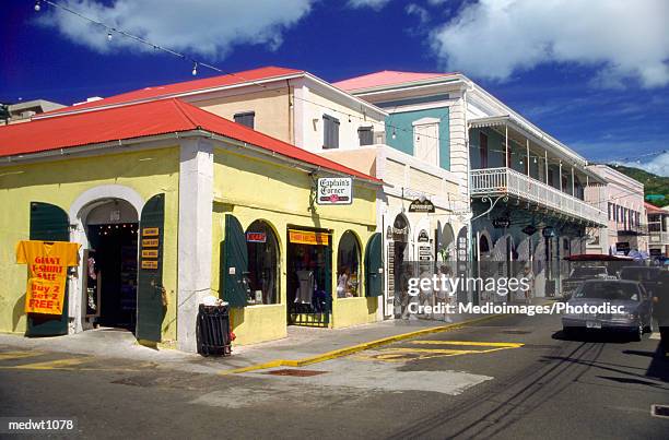 queen street in charlotte amalie, st. thomas, u.s. virgin islands, west indies - charlotte amalie stock pictures, royalty-free photos & images