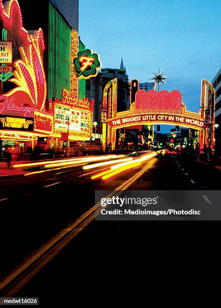 strip of casinos in reno, nevada, usa - reno stock pictures, royalty-free photos & images