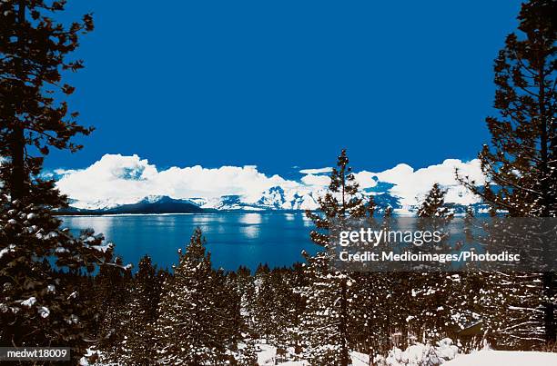 lake tahoe on a winter day in nevada, usa - and haryana police joint mock drill ahead of republic day stockfoto's en -beelden