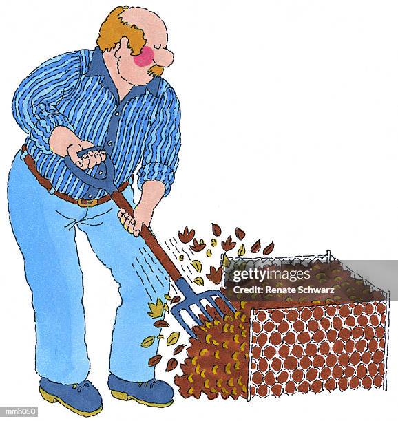 mr. creating compost pile - schwarz stock illustrations