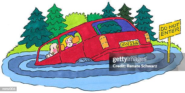 stockillustraties, clipart, cartoons en iconen met mr. & mrs. going the wrong way - wrong way