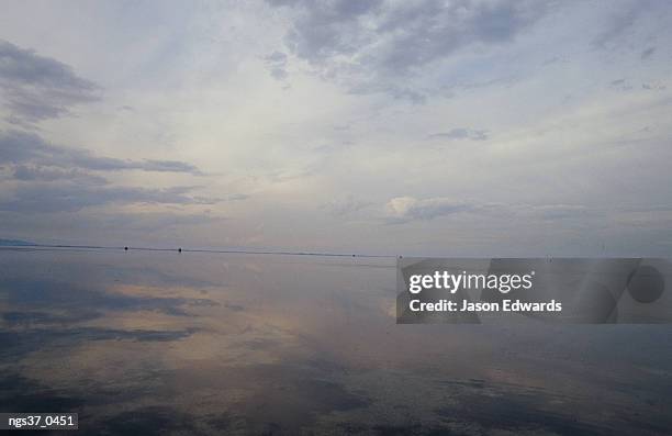 point henry, victoria, queensland. clouds are reflected on the calm ocean at point henry in victoria. - henry stockfoto's en -beelden