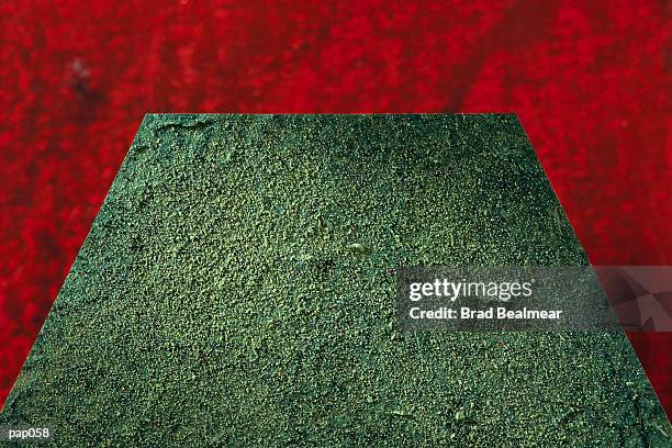 green monolith & red sky - trapezoid stock illustrations