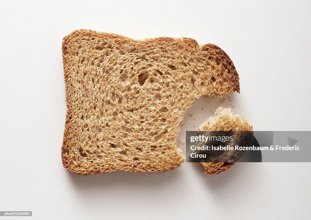 Slice of toasted bread, close-up