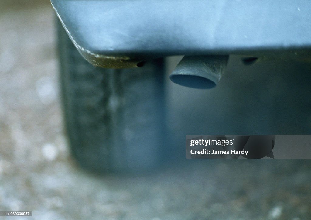 Car exhaust pipe, close-up.