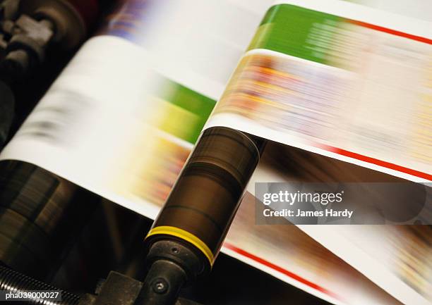 printing press, close up, blurred motion - printing press stock pictures, royalty-free photos & images