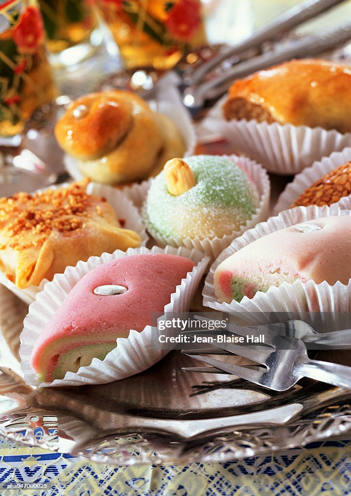 Assortment of middle eastern pastries, close-up