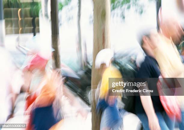 people in street, blurred - intersected stock pictures, royalty-free photos & images