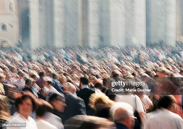 crowded square, high angle view, blurred - mairie stock pictures, royalty-free photos & images