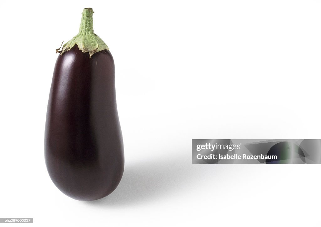 Eggplant standing on end, close-up