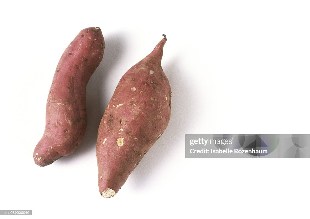 Two sweet potatoes, full length