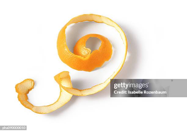 orange peel, white background - peel stock pictures, royalty-free photos & images