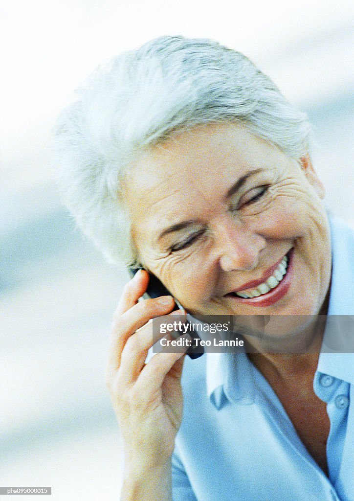 Mature woman with cell phone