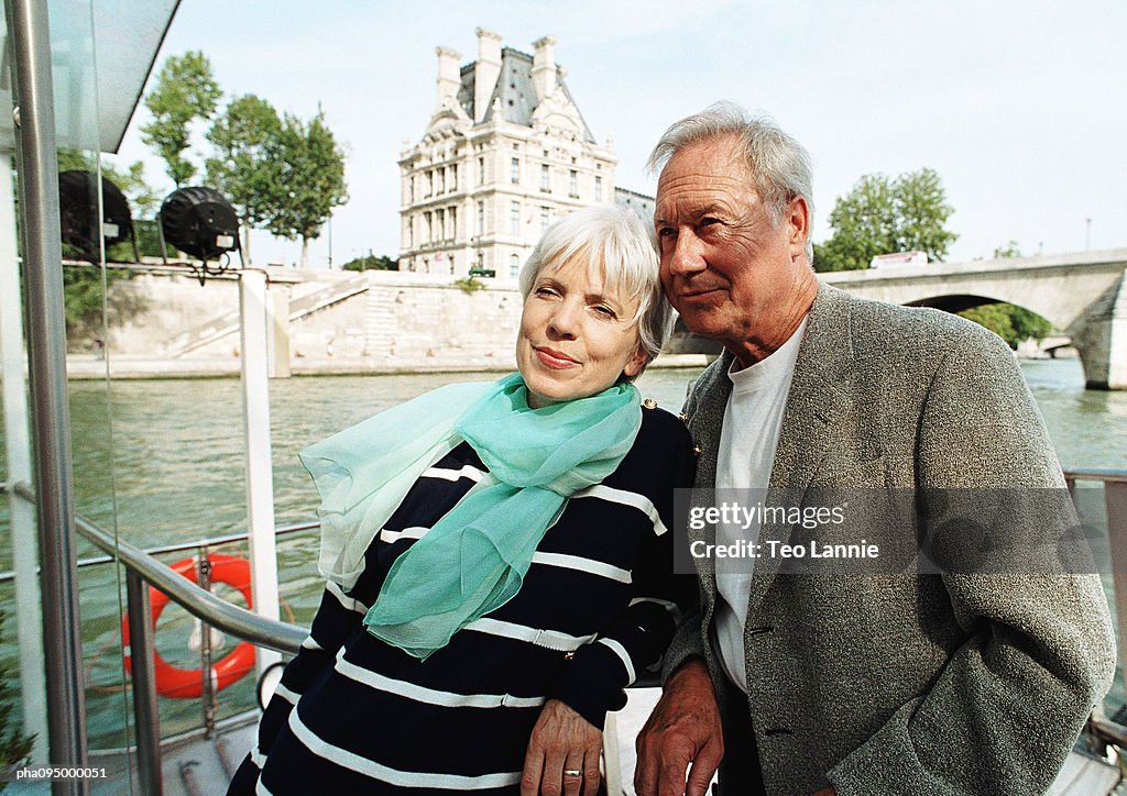 Mature man and woman on a barge