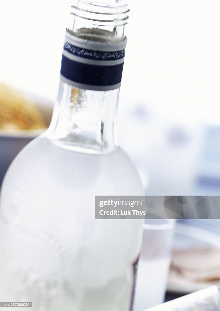 Bottle of Vodka, close-up.