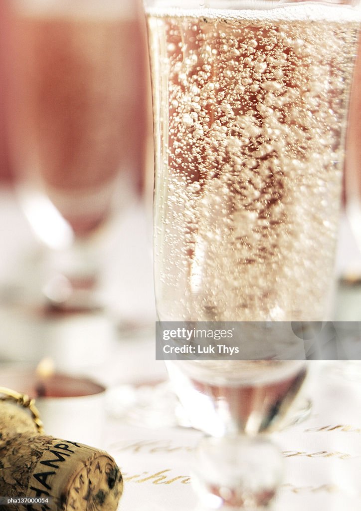 Glass of Champagne, close-up.
