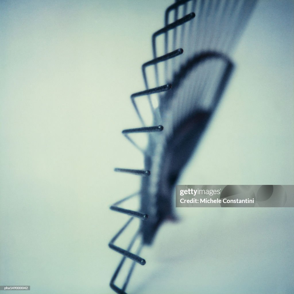 Lawn rake, close-up.