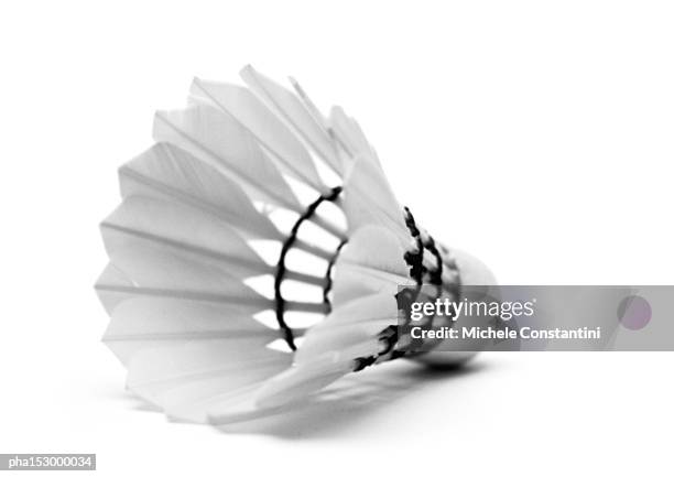 shuttlecock, b&w. - birdie stock pictures, royalty-free photos & images