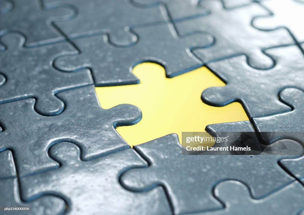 Puzzle, one piece missing.