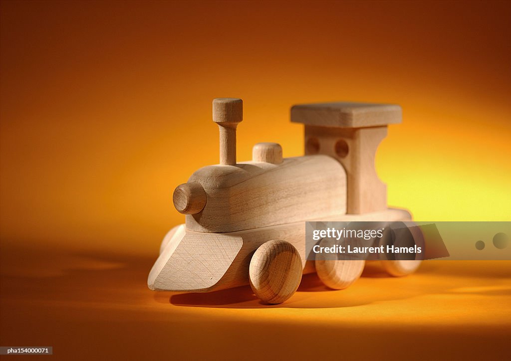 Child's wooden train engine.