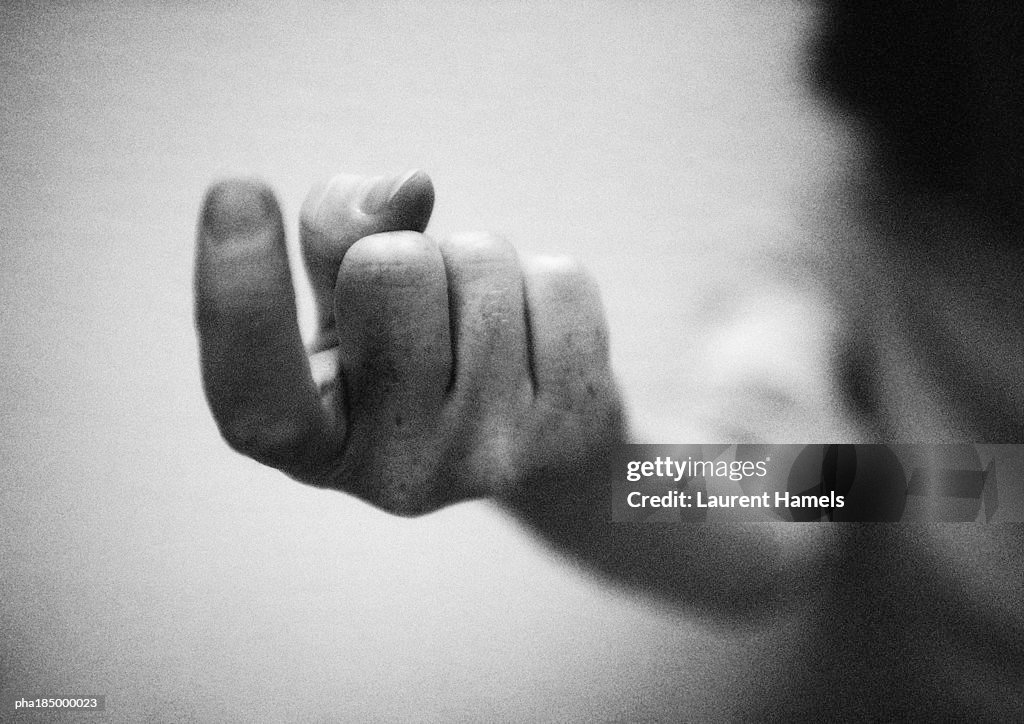 Hand, close-up, b&w