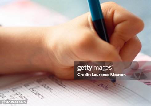 Textbook and ballpoint pen. Textbook and ballpoint pen.